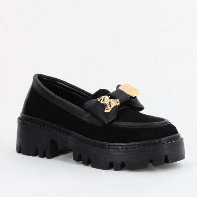 Mocasini Dama tapla groasa elemente design Negru (BS02001AY2310031)