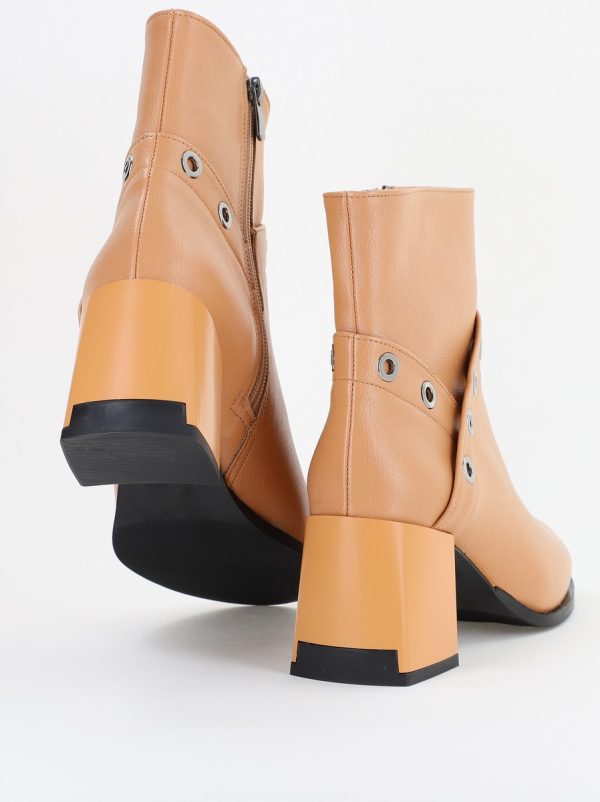 Botine damă din piele ecologică Bej mat(BS706BO2311302) 144