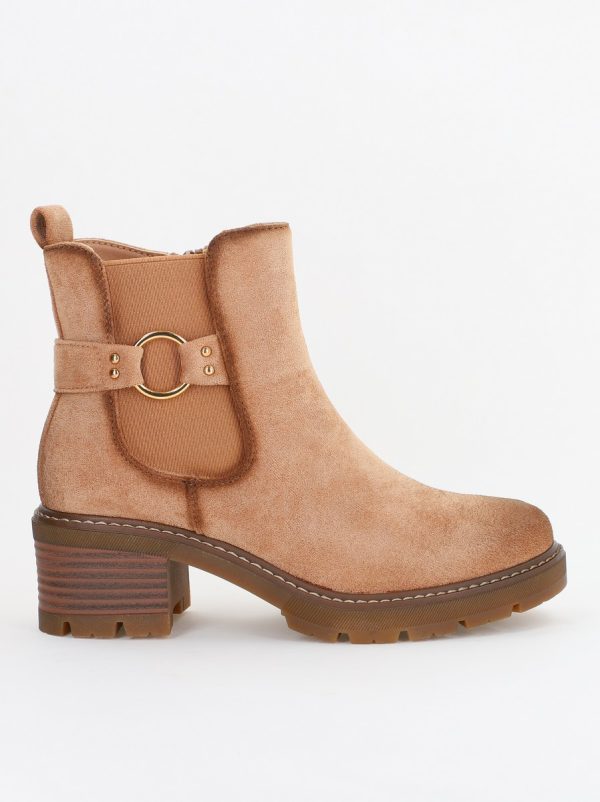 Botine damă din piele ecologică întoarsă Maro Capuccino (BS2611BO2310095) 142