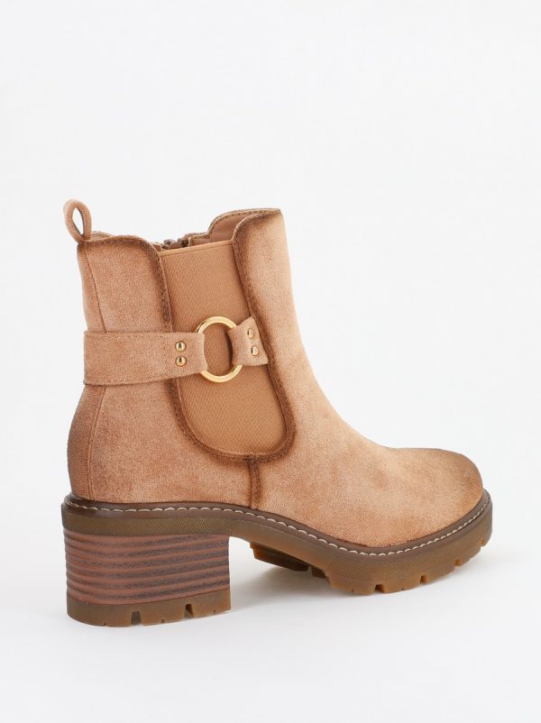 Botine damă din piele ecologică întoarsă Maro Capuccino (BS2611BO2310095) 143