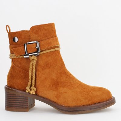 Botine damă din piele ecologică întoarsă Maro Camel (BS2612BO2310085)