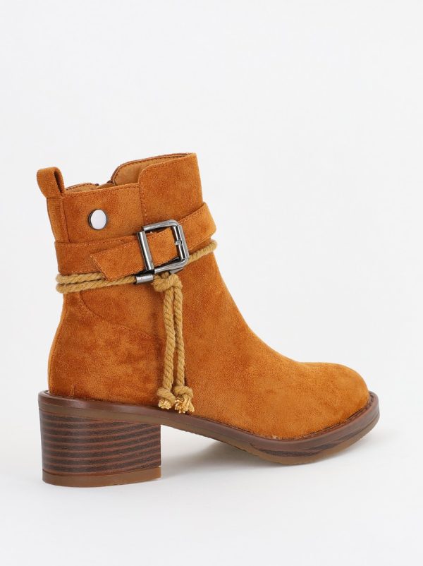 Botine damă din piele ecologică întoarsă Maro Camel (BS2612BO2310085) 142