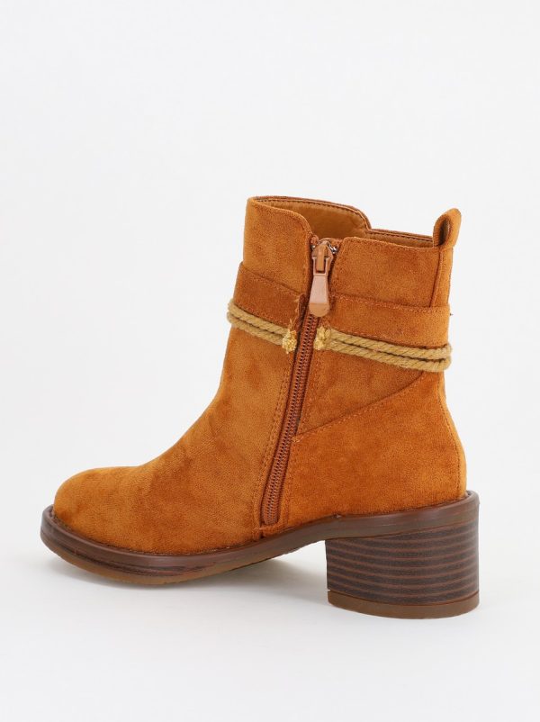 Botine damă din piele ecologică întoarsă Maro Camel (BS2612BO2310085) 143