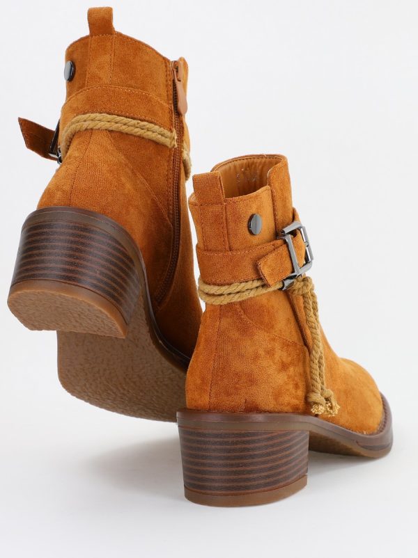 Botine damă din piele ecologică întoarsă Maro Camel (BS2612BO2310085) 144