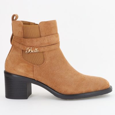 Botine damă din piele ecologică întoarsă Maro Capuccino(BS2617BO2310084)