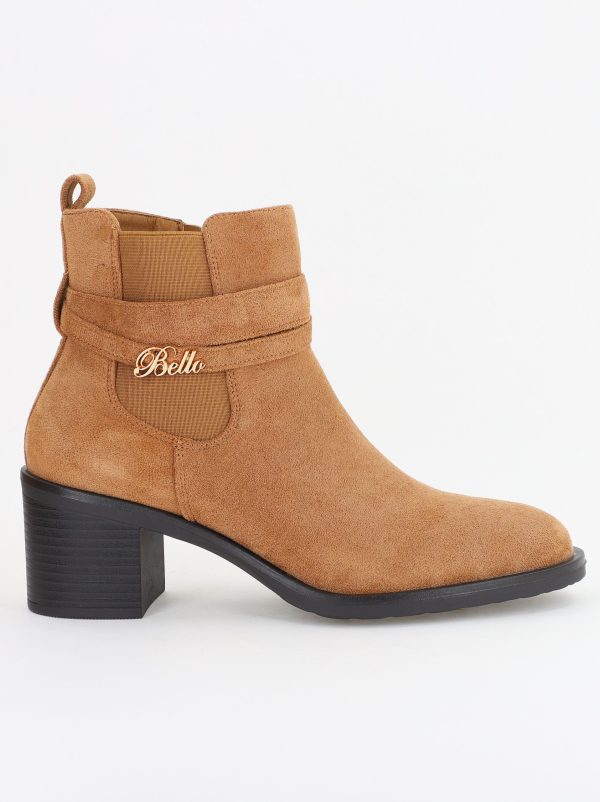 Botine damă din piele ecologică întoarsă Maro Capuccino(BS2617BO2310084) 141