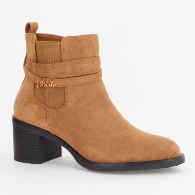 Botine damă din piele ecologică întoarsă Maro Capuccino(BS2617BO2310084)