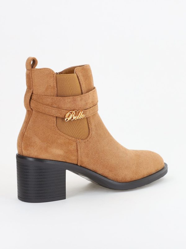 Botine damă din piele ecologică întoarsă Maro Capuccino(BS2617BO2310084) 142