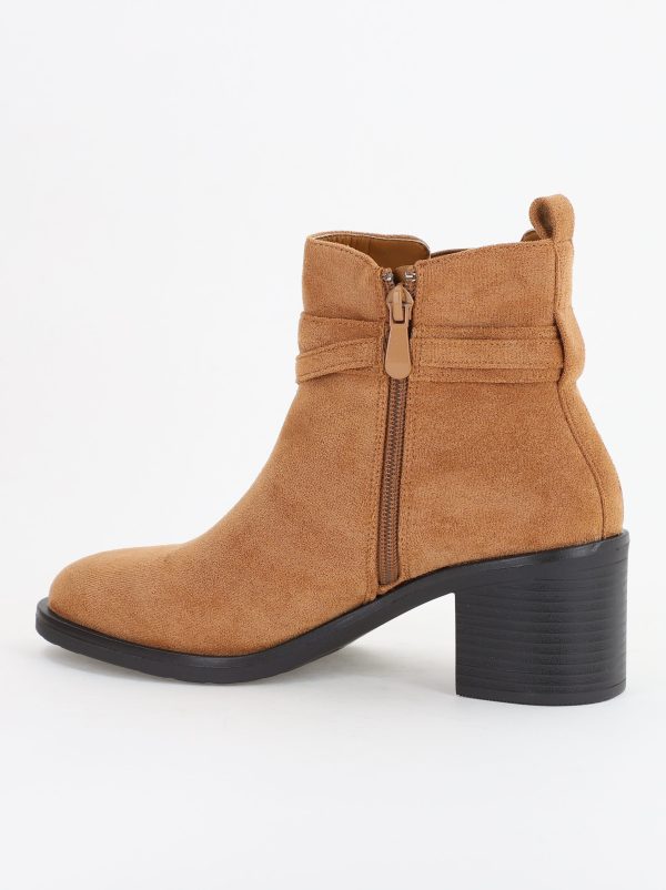 Botine damă din piele ecologică întoarsă Maro Capuccino(BS2617BO2310084) 143