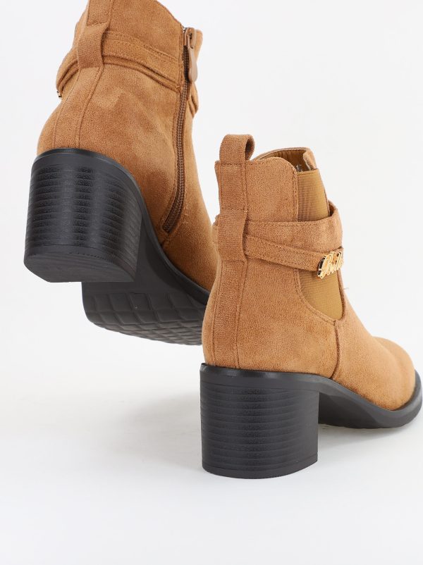 Botine damă din piele ecologică întoarsă Maro Capuccino(BS2617BO2310084) 144