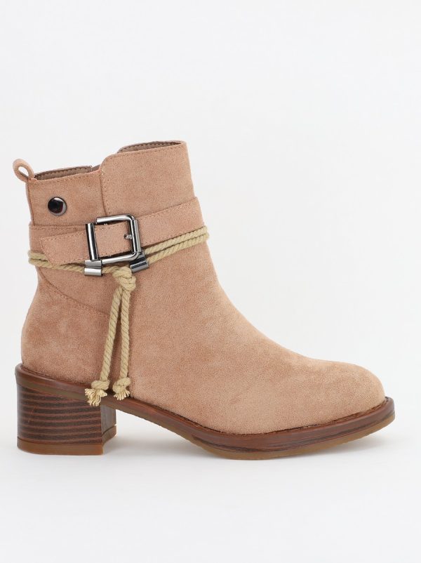 Botine damă din piele ecologică întoarsă Maro Capuccino (BS2612BO2310079) 141