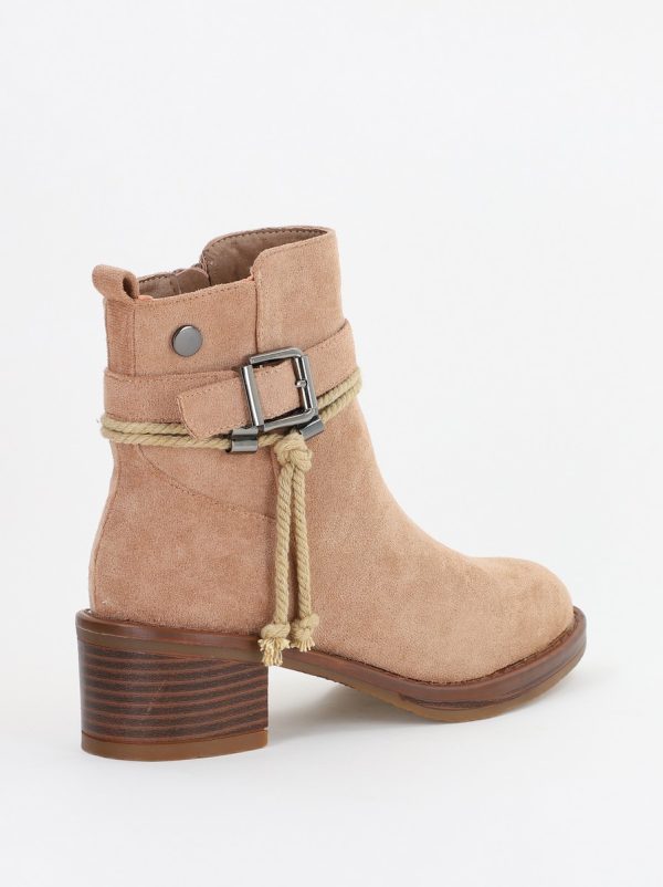 Botine damă din piele ecologică întoarsă Maro Capuccino (BS2612BO2310079) 142