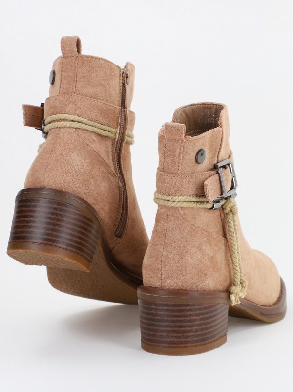 Botine damă din piele ecologică întoarsă Maro Capuccino (BS2612BO2310079) 144