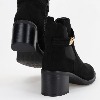 Botine damă din piele ecologică întoarsă Negre (BS2617BO2310082)