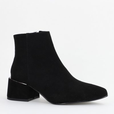 Botine damă din piele ecologică întoarsă Negre (BS850BT2311312)