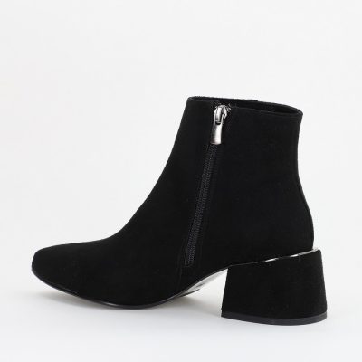 Botine damă din piele ecologică întoarsă Negre (BS850BT2311312)