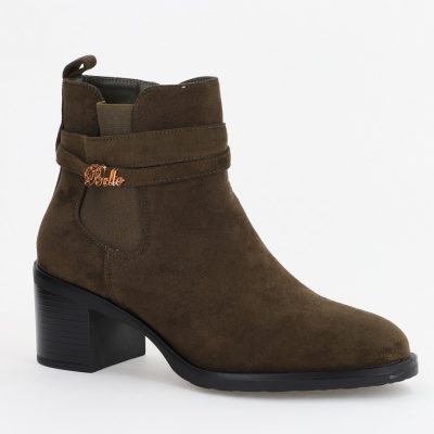 Botine damă din piele ecologică întoarsă Verzi(BS2617BO2310083)