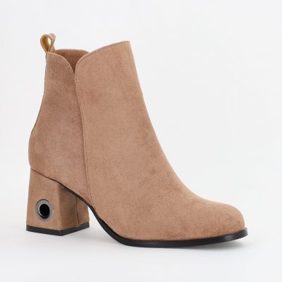 Botine damă din piele ecologică întoarsă maro (BS712BT2310285)