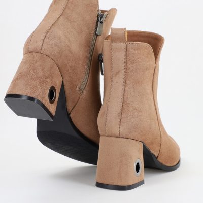 Botine damă din piele ecologică întoarsă maro (BS712BT2310285)