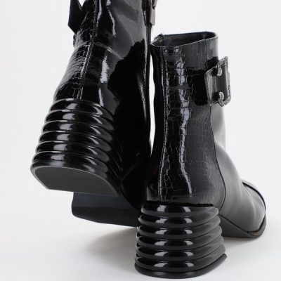 Botine dama din piele ecologică Negre (BS603BT2310258)