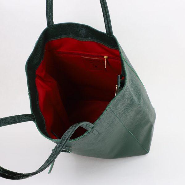 Geanta Dama din Piele Naturala Shopper verde - Laura Biaggi BS5433SH2310620 144