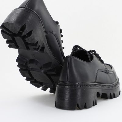 Mocasini Dama tapla groasa cu sireturi culoare Negru (BS02002AY2310248)