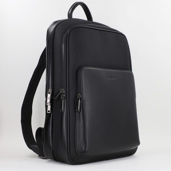 Rucsac de transport Laptop cu Buzunare Barbati material sintetic și piele ecologică Negru - David Jones BS6815CM2312701 145