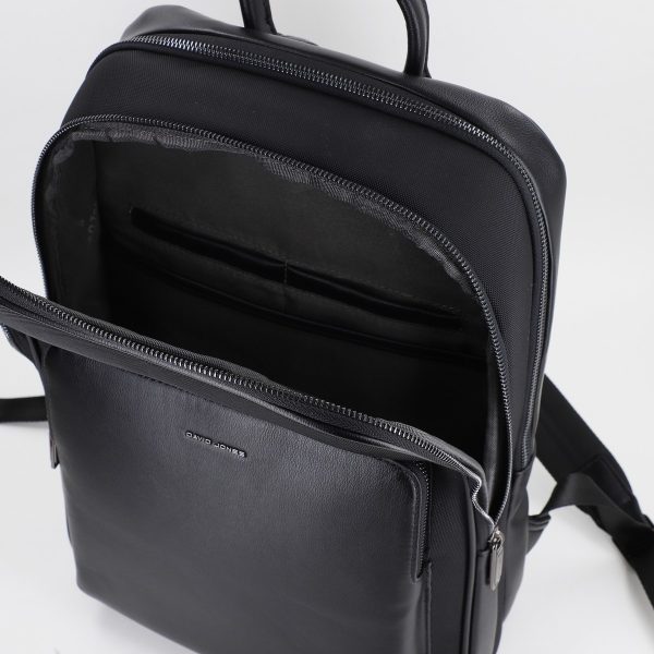 Rucsac de transport Laptop cu Buzunare Barbati material sintetic și piele ecologică Negru - David Jones BS6815CM2312701 143