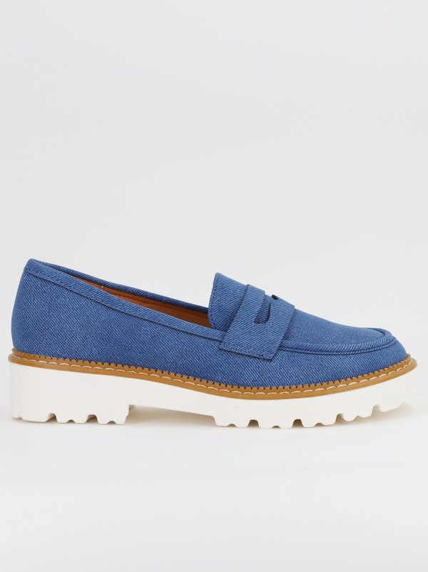 Mocasini damă casual piele ecologică aspect denim Bleumarin (BS1720G2401670) 143