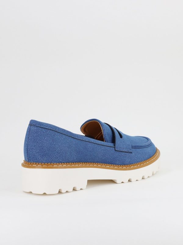 Mocasini damă casual piele ecologică aspect denim Bleumarin (BS1720G2401670) 144