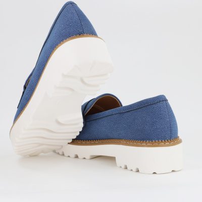 Mocasini damă casual piele ecologică aspect denim Bleumarin (BS1720G2401670)