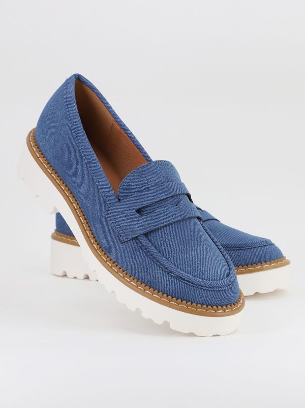 Mocasini damă casual piele ecologică aspect denim Bleumarin (BS1720G2401670) 142