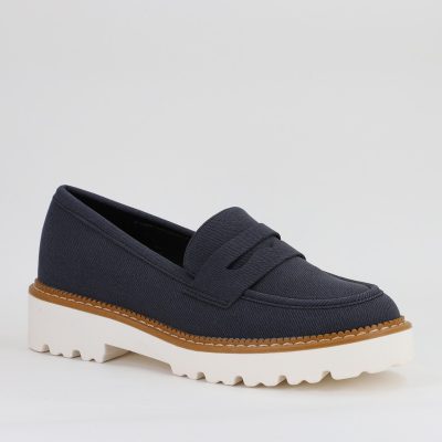 Mocasini damă casual piele ecologică aspect denim Negru (BS1720G2401671)